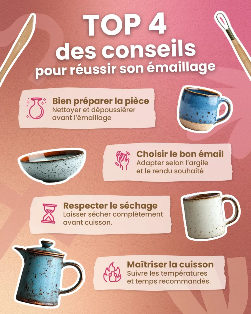 Top 4 des conseils pour réussir l'émaillage de ses pièces de créamique