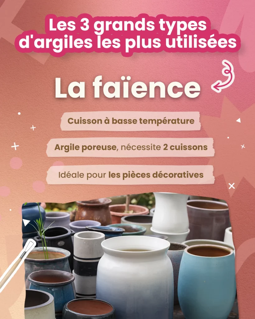Les trois grands types d'argiles les plus utilisés en poterie et céramique