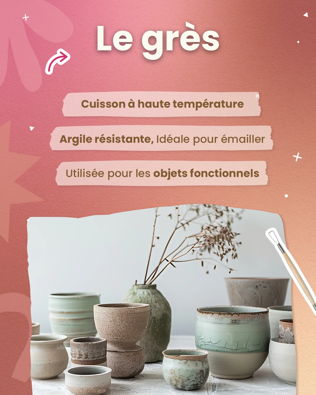 Les trois grands types d'argiles les plus utilisés en poterie et céramique