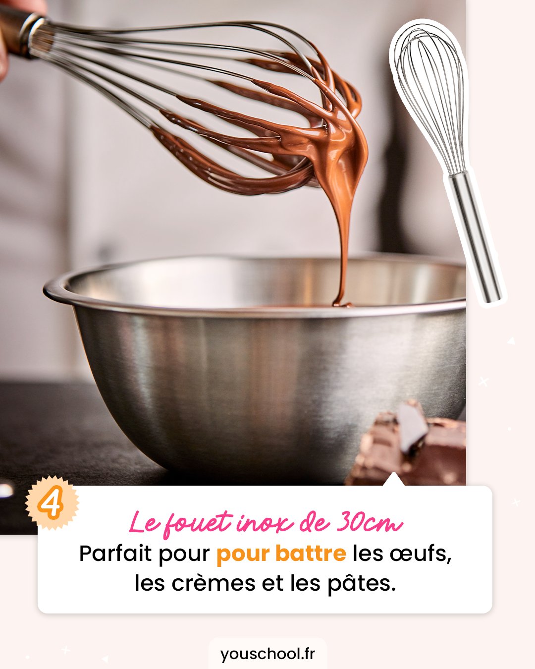 Le fouet inox, matériel indispensable pour passer votre CAP Pâtissier dans les meilleures conditions