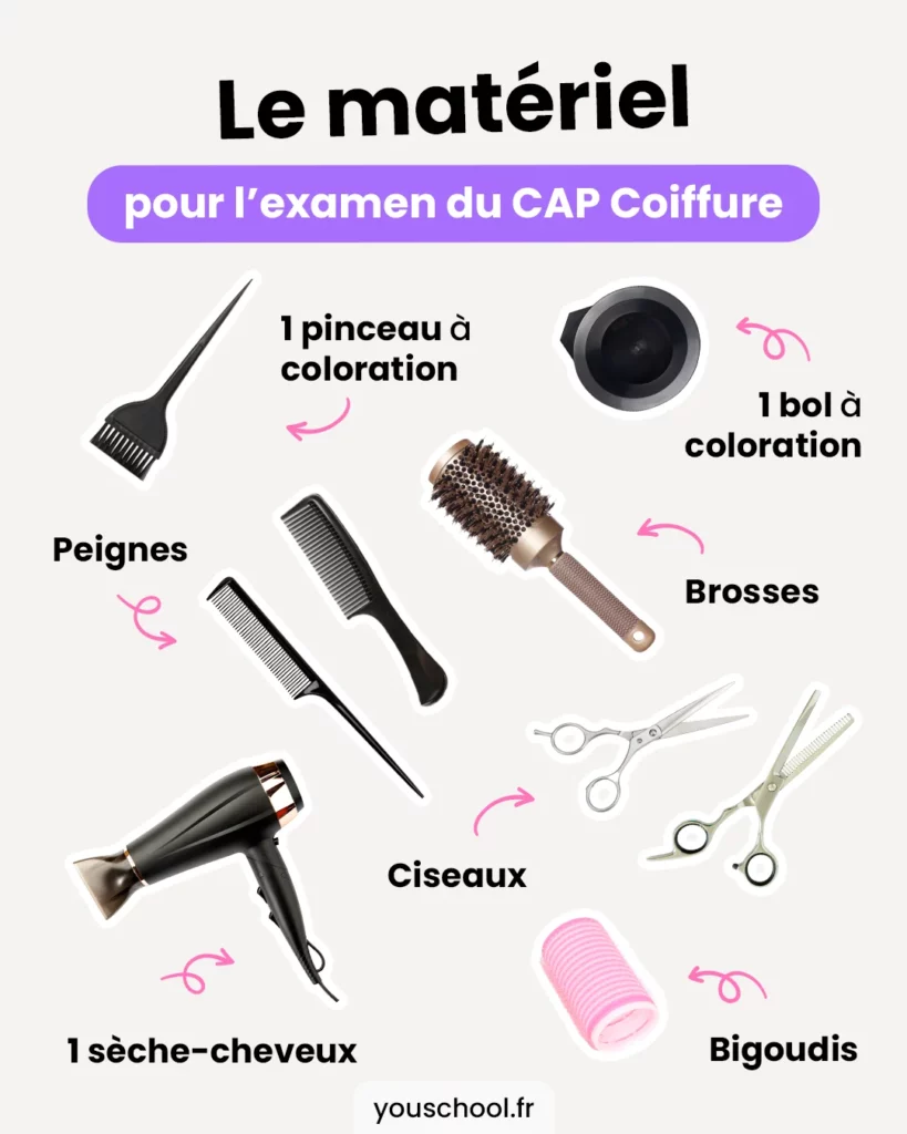 le matériel indispensable pour passer les épreuves du CAP Coiffure