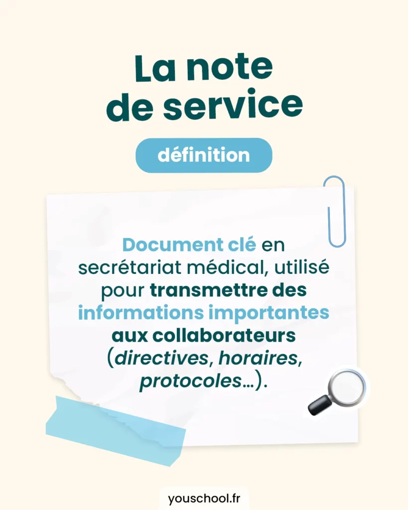 Qu'est ce qu'une note de service et à quoi sert-elle ?