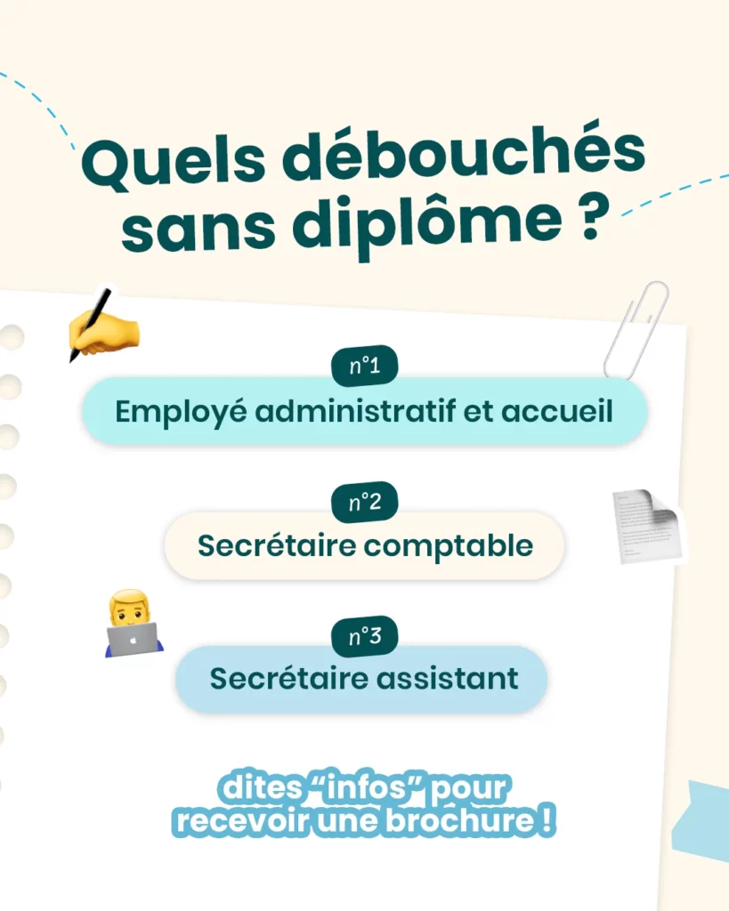 Débouchés secrétaire sans diplôme