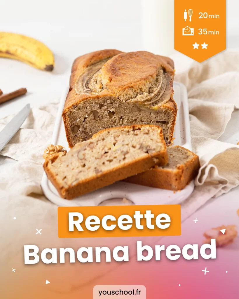 La délicieuse recette du banana bread sans lait ni œuf !!