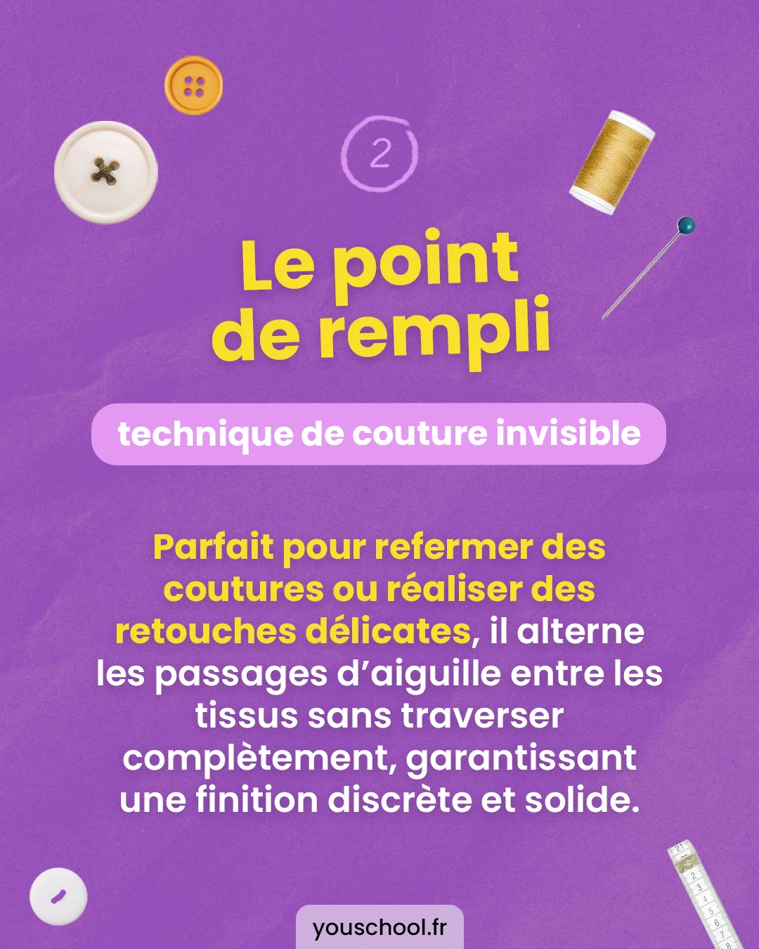 Le point de rempli, un point invisible essentiel à maîtriser en couture