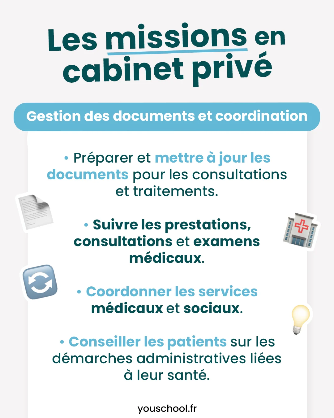 Les différentes missions d'une secrétaire médicale en cabinet privé