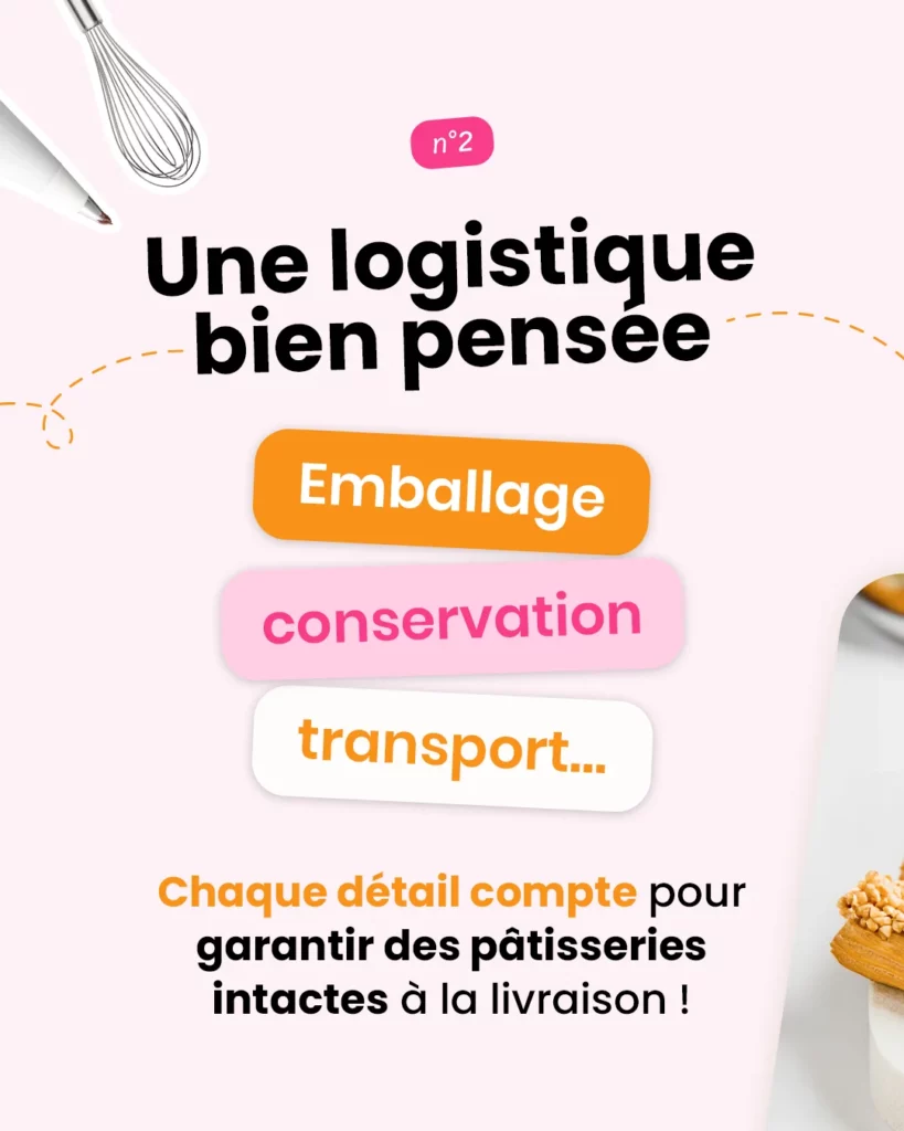 logistique vente de pâtisseries en ligne